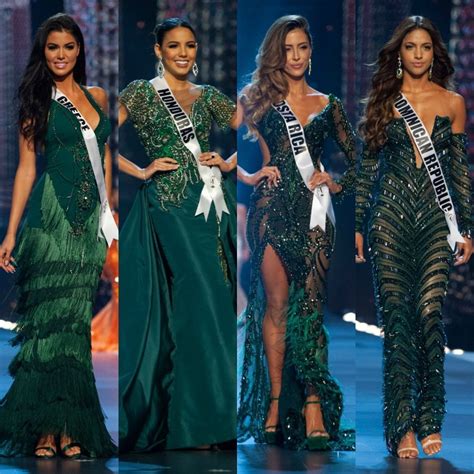 Green Evening Gowns From The Miss Universe 2018 Pageant Pageant Gowns