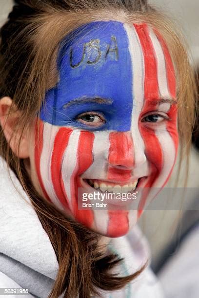 American Flag Face Paint Photos And Premium High Res Pictures Getty