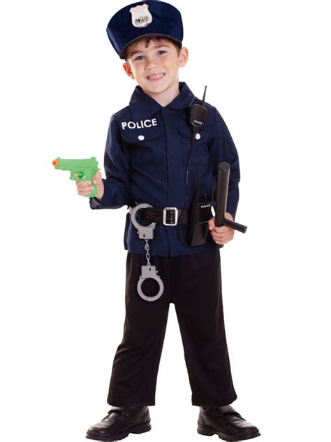 Child Policeman Fancy Dress Costume Us Cop Police Officer