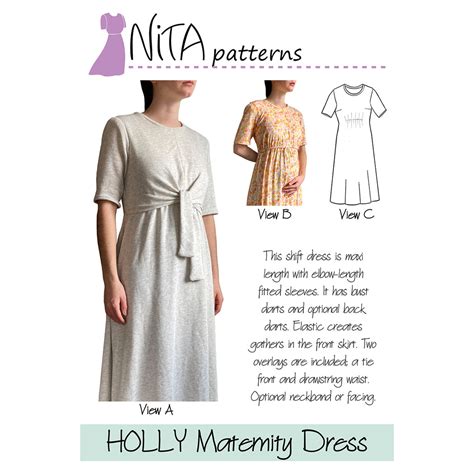 Nita Patterns Womens Maternity Holly Dress Pattern Goods Store Online