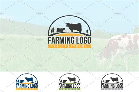 Cow Dairy Beef Farm Logo Branding And Logo Templates ~ Creative Market