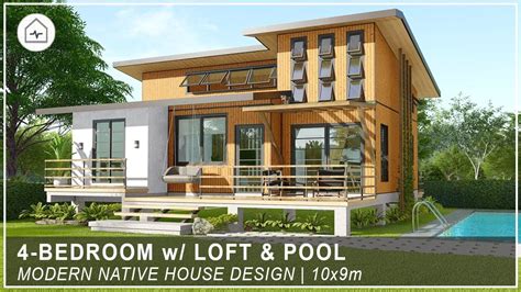 Ep 49 4 Bedroom Modern Native House With Loft And Pool Modern Bahay