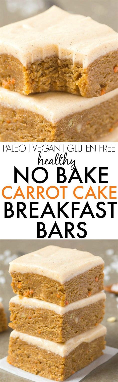 No Bake Carrot Cake Breakfast Bars Keto Vegan Paleo Recipe