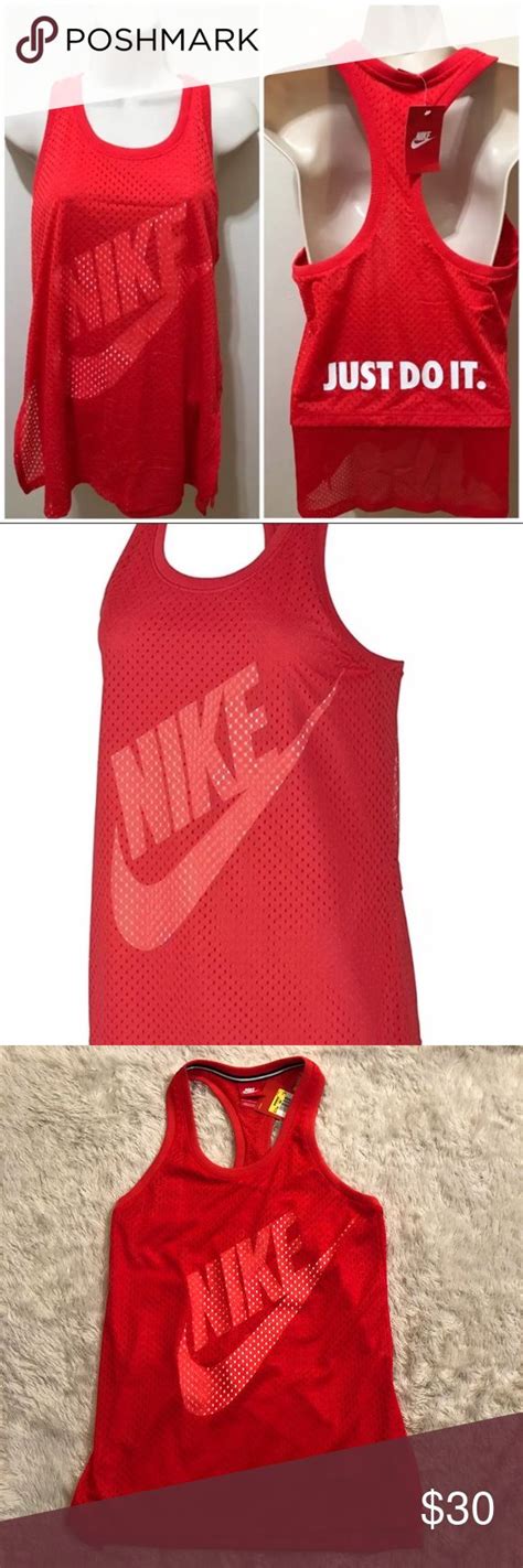 🌸nike Layered Mesh Just Do It Racer Back Tank Top Tank Tops Athletic