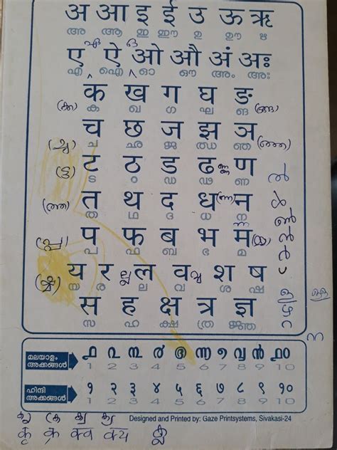 Hindidevnagari And Malayalam Alphabets Hindi Alphabet Alphabet