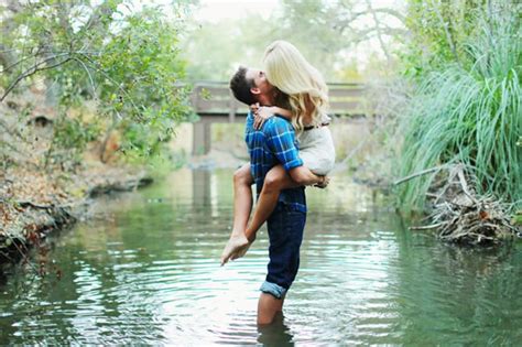 Embrace In A Creek Spring Engagement Shoot Pictures Popsugar Love And Sex Photo 6