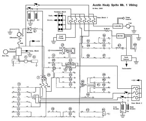 Schematic diagrams show components in their electrical sequence without regard for physical location. Electrical Modifications for a Bugeye Sprite