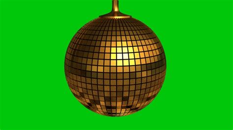 Animated 3d Golden Disco Ball Animation Green Screen Video 1080p Youtube