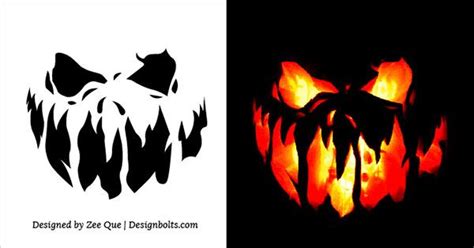 10 Free Printable Scary Pumpkin Carving Patterns Stencils And Ideas 2014