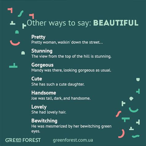 Synonyms To The Word Beautiful Other Ways To Say Beautiful English Fun