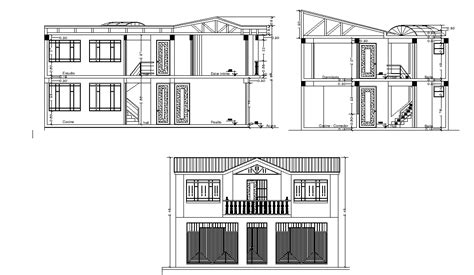Bungalow Section Drawing Presented In This Autocad File Download The