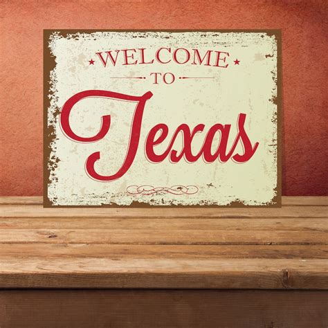 Welcome To Texas Texas Sign Texas Metal Sign State Sign Usa Etsy