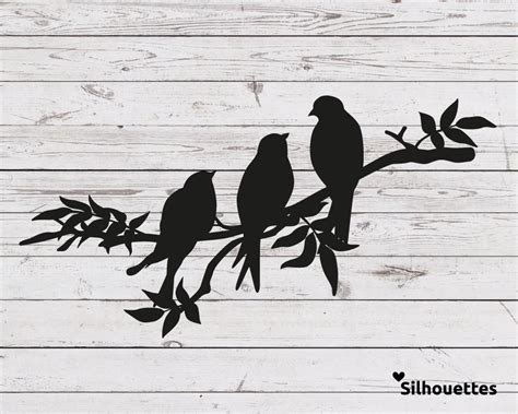 Flock of birds ❤ liked on polyvore featuring fillers, backgrounds, doodles, decorations, drawings, quotes, effects, text. SVG 3 birds on a branch silhouette Vector file for cricut