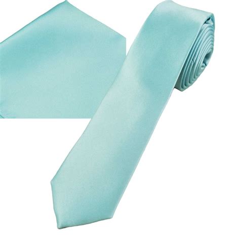 Plain Magic Mint Men S Skinny Tie Pocket Square Handkerchief Set From