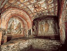 Frescoes of the early Christian/Byzantine Catacomb of Comodilla, Rome ...