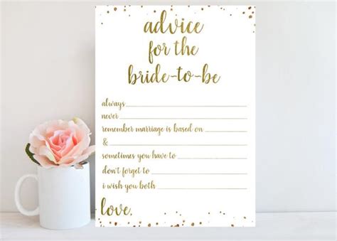 Love, honor and…scrub the toilet. Advice for the Bride Cards Bridal Advice Cards Bridal ...