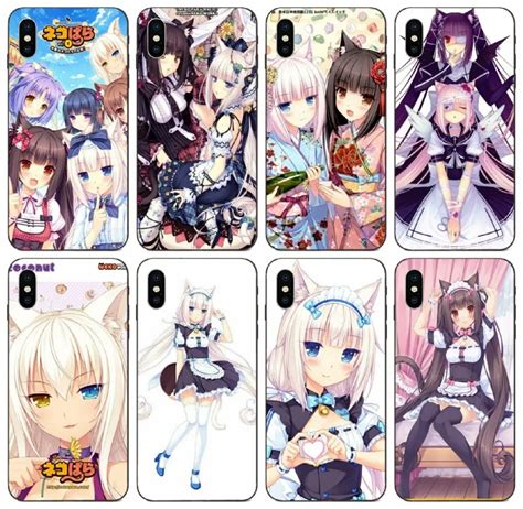 Tongtrade Sexy Anime Girl Nekopara Chocola Vanilla Case Pour Iphone 8p 7p 6p 5p Plus X Xs 11 Pro