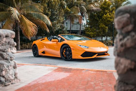 2018 Lamborghini Huracan Spyder Orange Mvp Charlotte Exotic Rentals