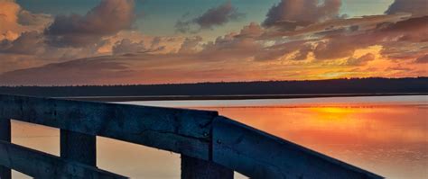 Download Wallpaper 2560x1080 Lake Sunset Horizon Landscape Dual Wide