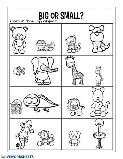 Printable Big And Small Worksheets Goodworksheets