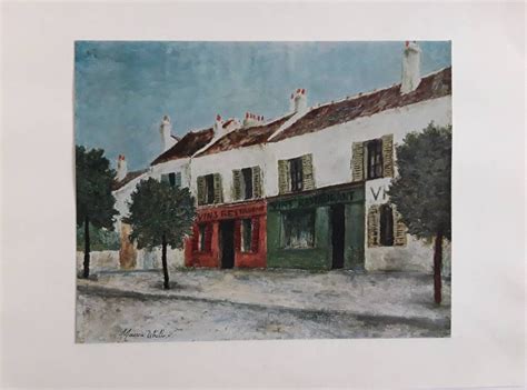 Maurice Utrillo Bistros In A Suburb Tipped In Print Paris Etsy Uk