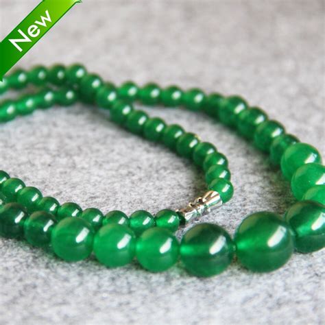 Exquisite 6 14mm Natural Green Chalcedony Created Necklace Women Girls