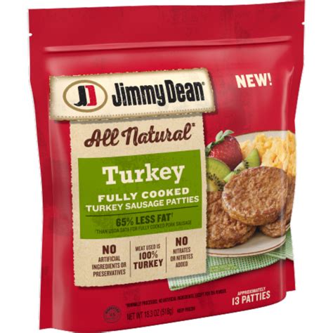 Jimmy Dean All Natural Fully Cooked Turkey Sausage Patties Oz Bag