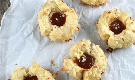 Authentic Suburban Gourmet Salted Caramel And Coconut Thumbprint Cookies