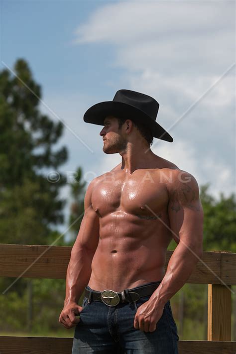Good Looking Shirtless Hot Cowboy On A Ranch ROB LANG IMAGES