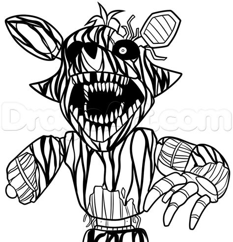 Mangle has a second completely mechanical head coloring and printable page. how to draw phantom foxy from five nights at freddys 3 ...