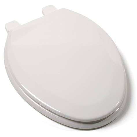 Premium Molded Wood Toilet Seat White Elongated Closed Front
