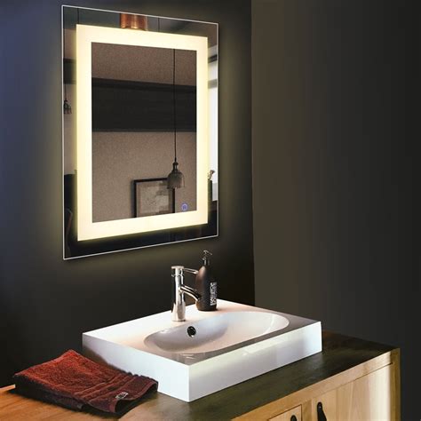 30 In X 24 In Led Wall Mounted Bathroom Lighted Mirror Vanity