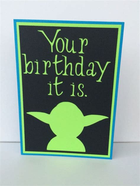 Star Wars Inspired Yoda Birthday Card Carte Anniversaire Carte D Anniversaire Bricolage