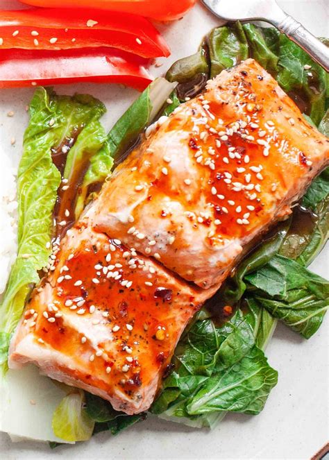 Ginger Soy Steamed Salmon With Spicy Maple Sauce Recipe Recipe Steam