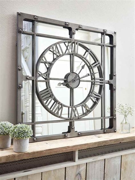 Wall clock, large wall clock, solo, wall decoration clocks diy 25.59. Large Loft Style Mirror Clock | Large mirrored wall clock ...