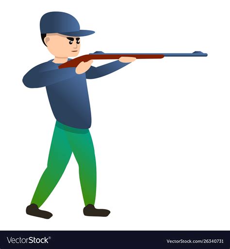Man Shooting Rifle Icon Cartoon Style Royalty Free Vector