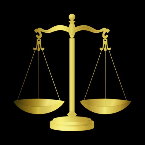 Gold Scales Of Justice On Black Keeping Law And Order Scales Of