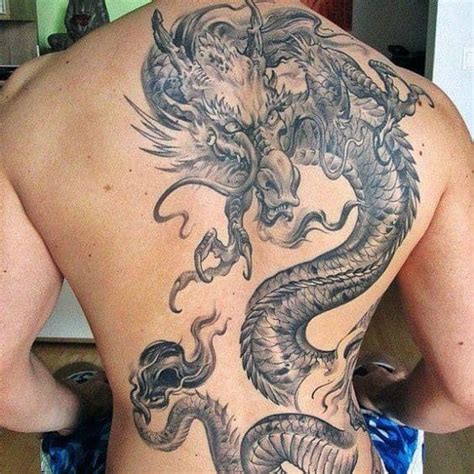 60 Dragon Back Tattoo Designs For Men Breath Of Power