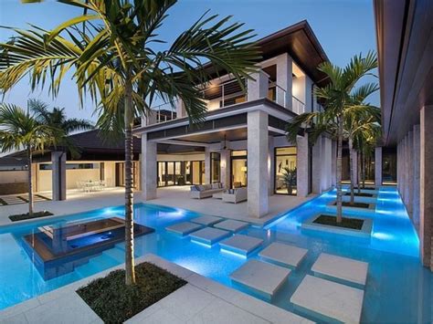 Surrounded By Water Mansions House Exterior Luxury Pools