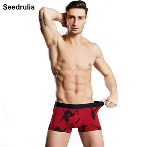 Seedrulia 2017 Shorts Mens Cotton Boxer Sexy Print Mens Underwear Boxers Men Printed Boxer