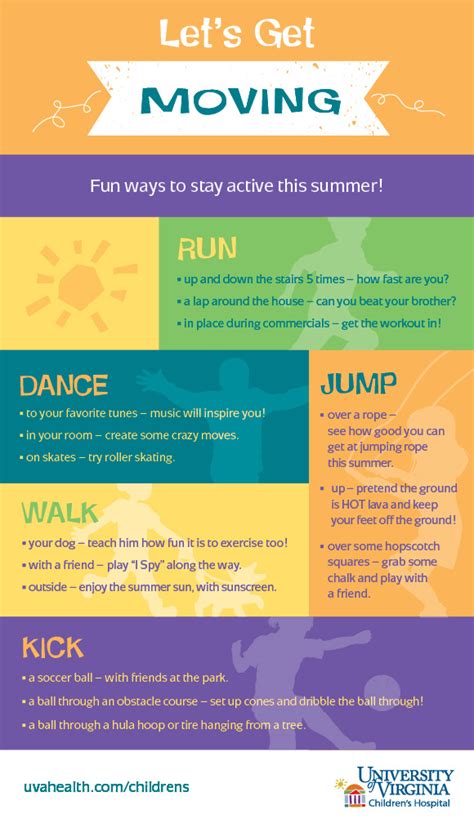15 Fun Ways To Keep Kids Active This Summer Infographic