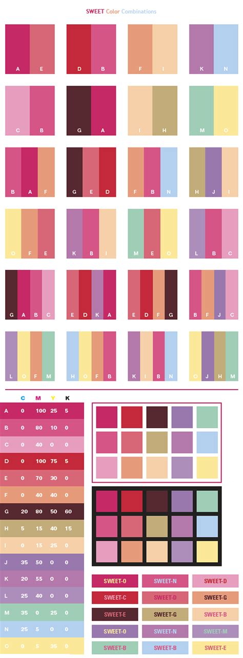 Sweet Color Schemes For Print Cmyk Color Values Color Schemes