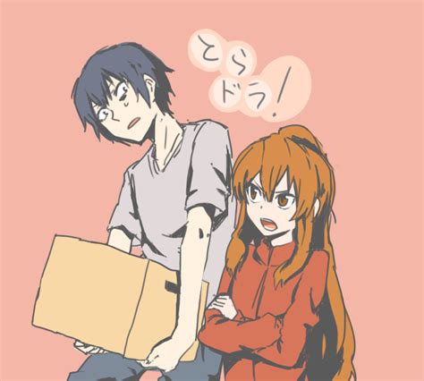 Aharan Aisaka Taiga Takasu Ryuuji Toradora Bad Id Bad Pixiv Id Box Brown Eyes Brown