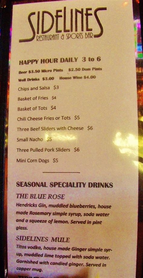 Whenever i go back to albuquerque this will be one of my first stops. Sidelines Restaurant & Sports, Portland - Menu, Prices ...