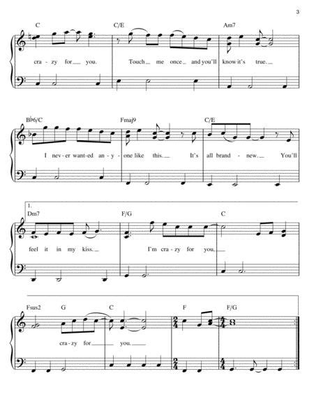 Crazy For You By Madonna Jon Lind Digital Sheet Music For Download