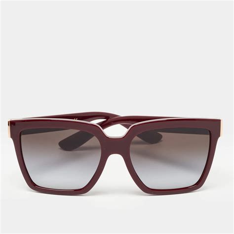 Dolce Gabbana Burgundy Dg Square Sunglasses Dolce Gabbana The