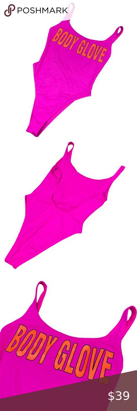 Body Glove 80s Neon Pink One Piece Swimsuit Retro Retro Swimsuit