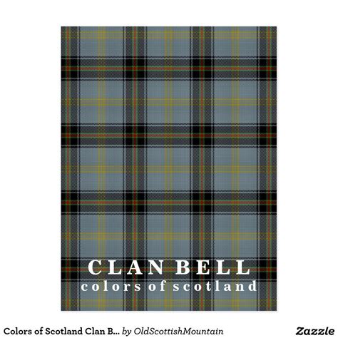 Colours Of Scotland Clan Bell Tartan Postcard March Wedding Keep The