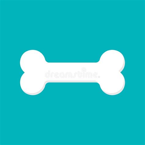 Vector Icon Of Dog Bone Vector White Icon On Blue Background Stock