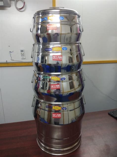 stainless steel rice storage pee pa drum at rs 285 kilogram stainless steel container in